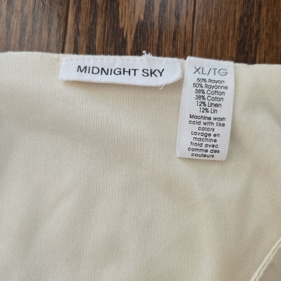 MIDNIGHT SKY Embellished Cream Skirt Mini Linen Cream Size XL M - Picture 4 of 4